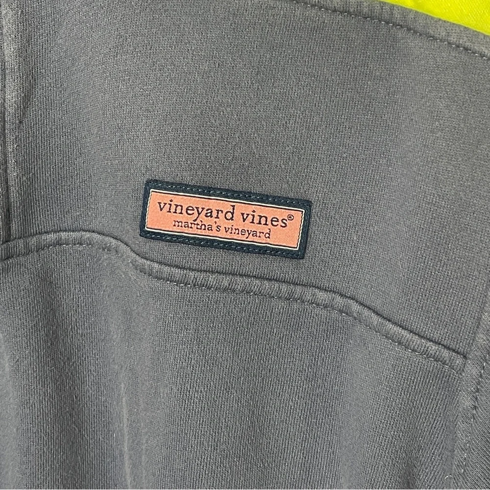 Vineyard‎ Vines Men's Quarter Zip Navy Neon Green Pullover Size Medium